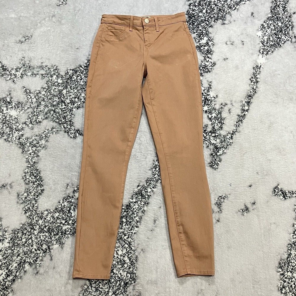 L'AGENCE Margot High Rise‎ Skinny Jeans Women's 24 Tan Stretch Designer Denim